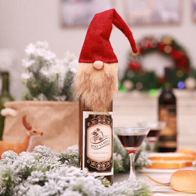 

Tailored Christmas Accessories Set Wine Bottle Cover Santa Doll Family Dinner Decor AG
