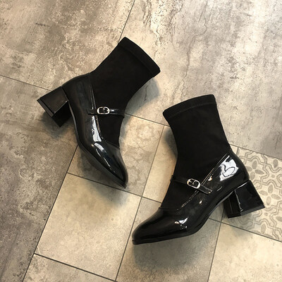 

Martin boots British wind autumn retro boots ins tide locomotive boots elastic sock boots