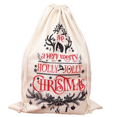 

Large Christmas Santa Sacks 6547 cm Merry Christmas Candy Gift Bags For New Year Rustic Drawstring Bag Packaging