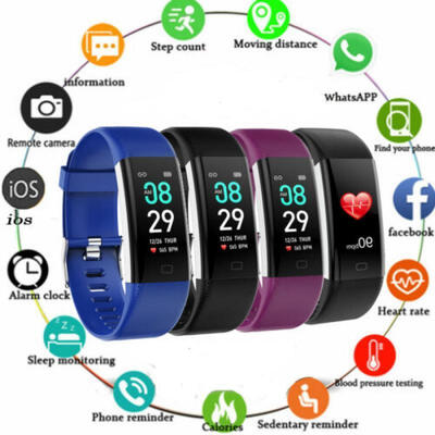 

Smart Watch Fitness Tracker Bluetooth Heart Rate Blood Pressure For Android iOS