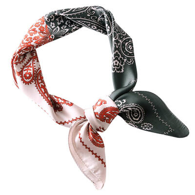 

Korean Women Printing Square Imitate Silk Scarf Hotel Waiter Business Gift