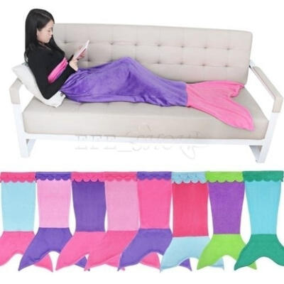 

Handmake Mermaid Fish Tail Fleece Blanket Bed snuggle-in Kids Adult Sleeping Bag  Fits4-7years M Fits 8-12 Years