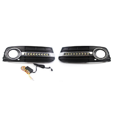 

Front Bumper Fog Light Grilles Honeycomb Grille Led Turn Signal  & R Mesh Fit for AUDI A4 B8 09-11