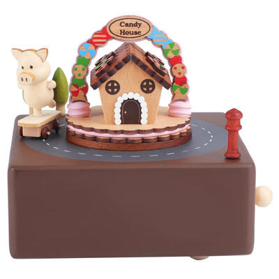 

Greensen Wood Bright Color Rotating Music Box Household Decoration Craft Birthday Gift
