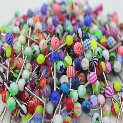 

Mixed Tongue Pin Stainless Steel Navel Pins Body Piercing Jewelry Ball Pin