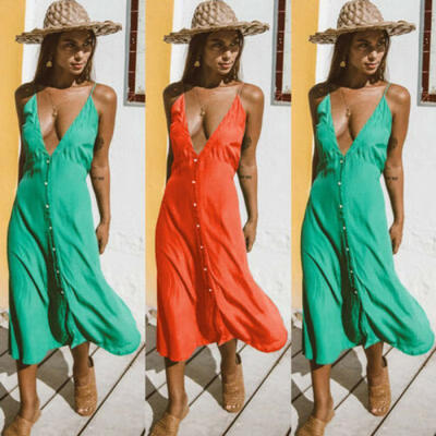 

Summer Womens Boho Maxi Dress Lady Evening Cocktail Party Beach Dress Sundress