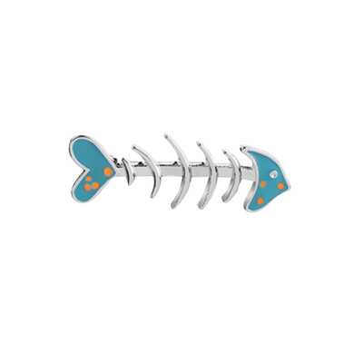 

New Mode Cartoon Enamel Brooch Pins Cute Fish Bone Badge Brooches Coat Sweater Lapel Unisex Child Womens Clothing Decorate Gift
