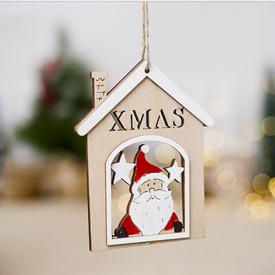 

〖Follure〗Christmas Santa Claus Decorations Wooden Shapes Ornaments Craft Xmas Gifts