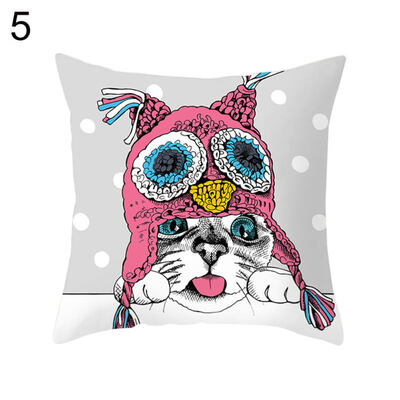 

Cartoon Cat Dog Animal Feather Pillow Case Cushion Cover Sofa Chair Car Decor