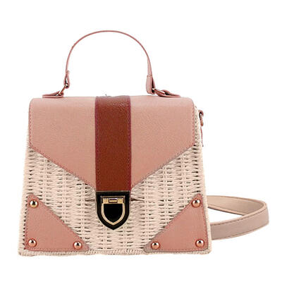 

Vintage Shoulder Handbags Women Rattan Woven Beach Top-handle Crossbody Bag