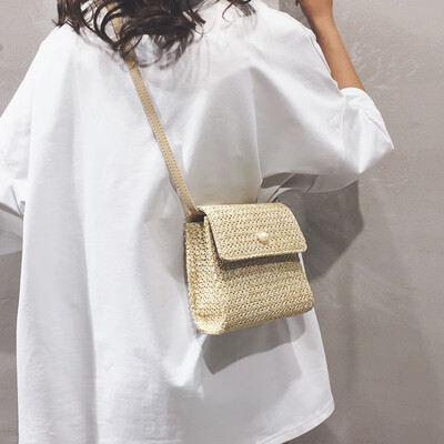 

Net red small bag Yang Qi straw bag fashion girl Messenger bag handbag New 2019 wild ins shoulder bag