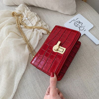 

Tailored Fashion Women Serpentine Pure Color Leather Messenger Bag Retro Crossbody Bag