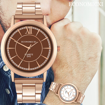 

Gobestart Fashion Mens Steel Band Analog Quartz Round Wrist Watch Mens Business Watch