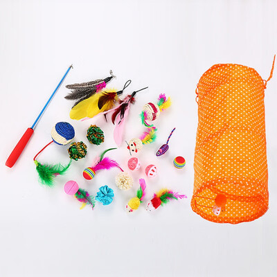 

20pcs Mini Playing Mouse Pet Cat toy Set Feather Teaser Wand Catnip Toys Ball Rings cats interactive Products
