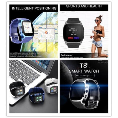 

T8 Waterproof SmartWatch Touch Screen Support SIM&TFcard Camera Wristwatch