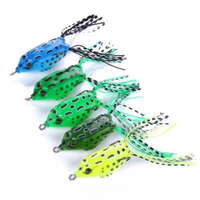 

5pcs 55cm Frog Baits Soft Mini Fishing Lures with Dual Hooks Fishing Baits Tackle