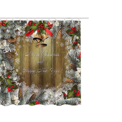 

Gobestart Christmas Waterproof Polyester Bathroom Shower Curtain Decor With Hooks 66x72