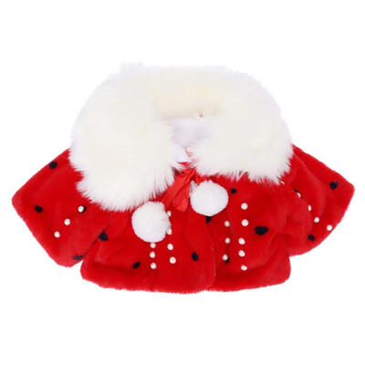 

Winter Baby Girls Faux Fur Pearl Velvet 45 Sleeves Solid Princess Coat