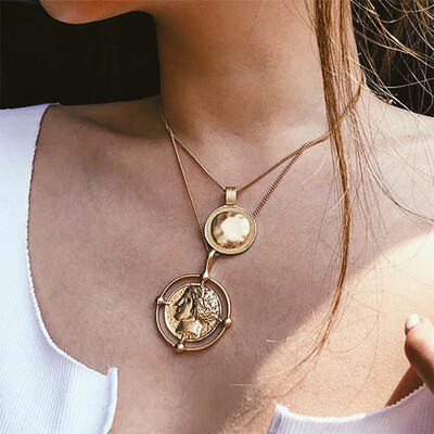 

Metal coins necklace Cross Jesus Necklace Long Style Pendants Sparkling Chain Necklaces For Women Friendship Jewelry gift 1