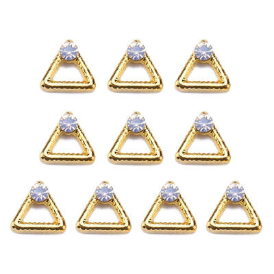 

10pcs Hollow Triangle Copper Nail Art Charms Glitter Rhinestones Nail Studs