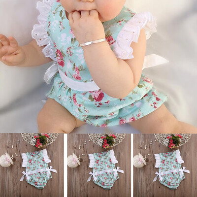 

New Newborn Toddler Baby Girl Clothes Lace Floral Bodysuit Outfits 0-24M