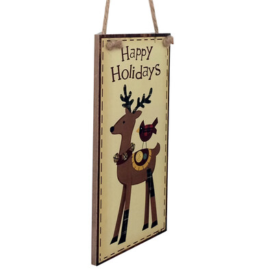 

〖Follure〗Happy Christmas Wooden Pendant Door Decorations Hanging Party Decoration
