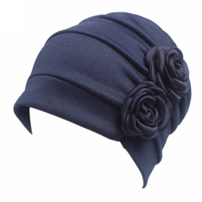 

Muslim Women Flower Stretchy Headscarf Ruffle Chemo Hat Beanie Cap Turban Hijab Cap