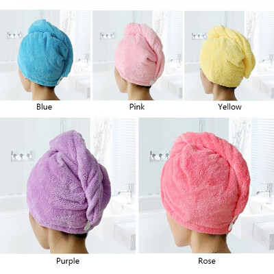 

Polyester Cotton Women Bathroom Super Absorbent Quick drying Hair Dry Cap