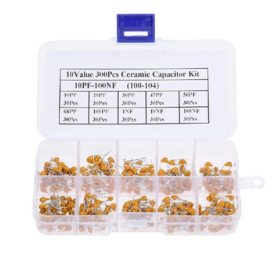 

300PCS 50V 10pf-100nf Multilayer Ceramic Capacitor Assortment Kit