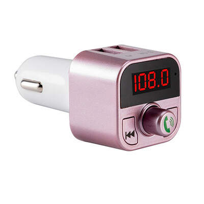 

〖Follure〗Dual USB Bluetooth41 Handsfree Car Kit Charger FM Transmitter MP3 Player A2B3