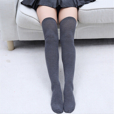 

Women Knit Cotton Over The Knee Long Socks Spring Thigh High Stocking Socks New