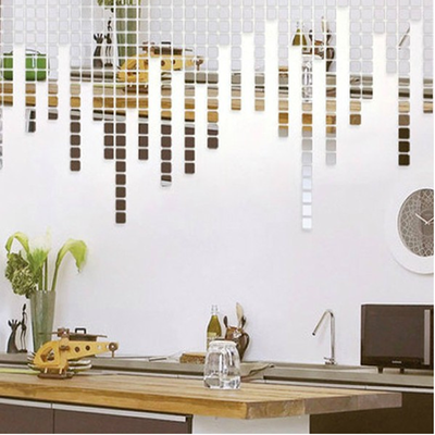 

〖Follure〗100 Piece Mirror Wall Sticker 3D Decal Mosaic Room Decor Stick Modern