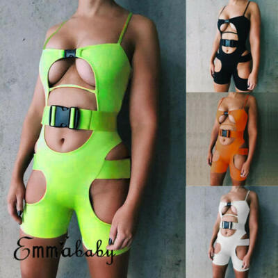 

Women Lady Sleeveless Short Romper Jumpsuit Bodysuit Stretch Leotard Top Blouse