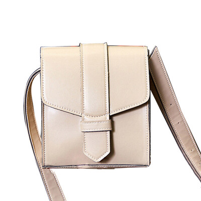 

Women Solid Color Wide Strap Faux Leather Small Square Crossbody Shoulder Bag
