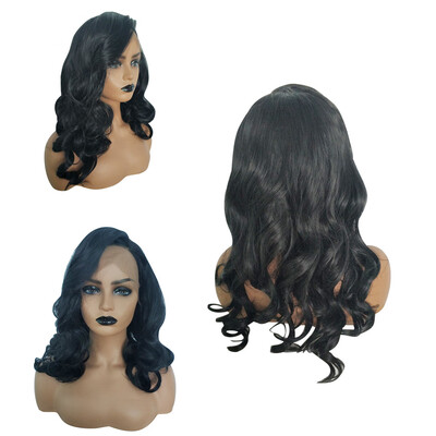 

〖Follure〗Curly Wave Natural Blak Party Wigs Fashion Long Lace Front Wave Synthetic Wig