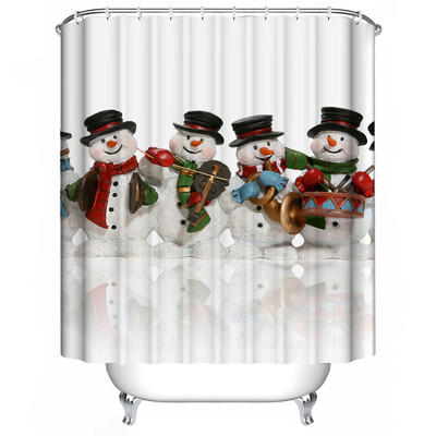 

Gobestart Christmas Waterproof Polyester Bathroom Shower Curtain Decor With Hooks New D