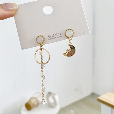 

Aretes de mujer modernos 2018 new design star moon pendant earrings fashion wild minimalist jewelry Korean earrings for women