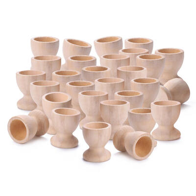 

3050pcsPack Wooden Egg Holder Wine Cups Easter Egg Tray Party DIY Decor