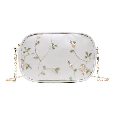 

Lace Flower Decor Shoulder Handbags Women Chain PU Leather Crossbody Bags