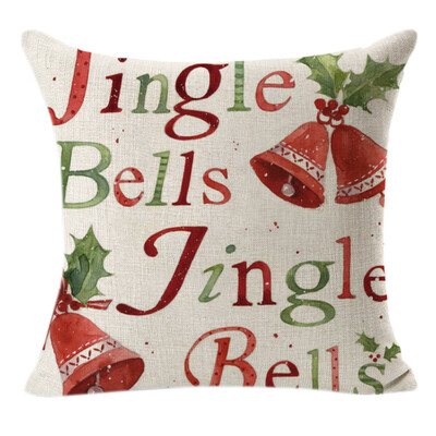 

Siaonvr Christmas Linen Square Throw Flax Pillow Case Decorative Cushion Pillow Cover A
