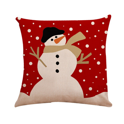 

Tailored Xmas Cotton Pillow Case Linen Cushion Cover Merry Christmas Home Decoration