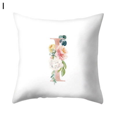 

English Letter Leaf Flower Pillow Case Cushion Cover Sofa Bed Car Office Decor