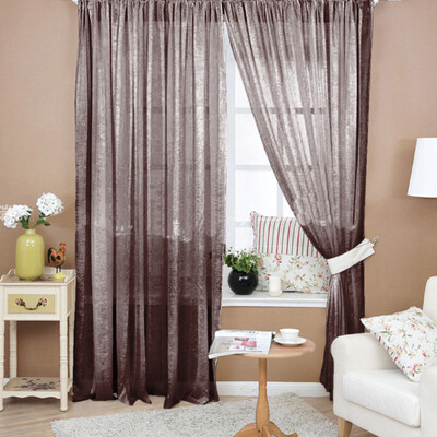 

Solid Color Window Curtain Flower Sheer Voile Tulle Valances for Bedroom