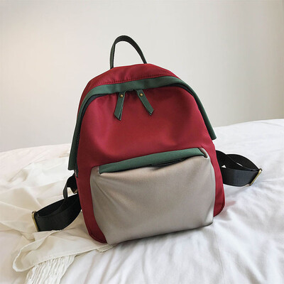 

Fashion Women Patchwork Leather Colorful Backpacks Zipper Package Shoulder Bags