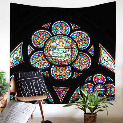 

Gobestart Colorful Print Tapestry Art Room Notre Dame Wall Hanging Tapestry Art Nature