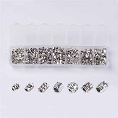 

PH PANDAHALL 1Box Tiny Tibetan Style Bead Spacers Large Hole Rondelle Barrel Spacer Charms