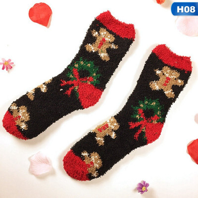 

Christmas Ladies Soft Fluffy Socks Warm Winter Cosy Lounge Bed Xmas Gifts