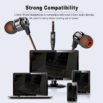 

JBL T180A In-ear Music Headphones 35mm Wired Stereo Headset Line Control Hands-free with Microphone Smart Phone Earphone Red