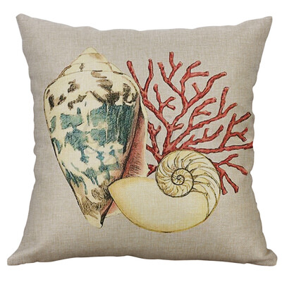 

〖Follure〗100 NEW 2019 Marine Life 40x40cm Linen Pillow Pillowcase Home Decorative