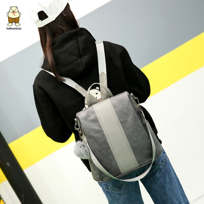 

North Bag Backpack Womens Bag Fashion Tide Spring Simple SetTer Soft Leather Bag Travel Bag x